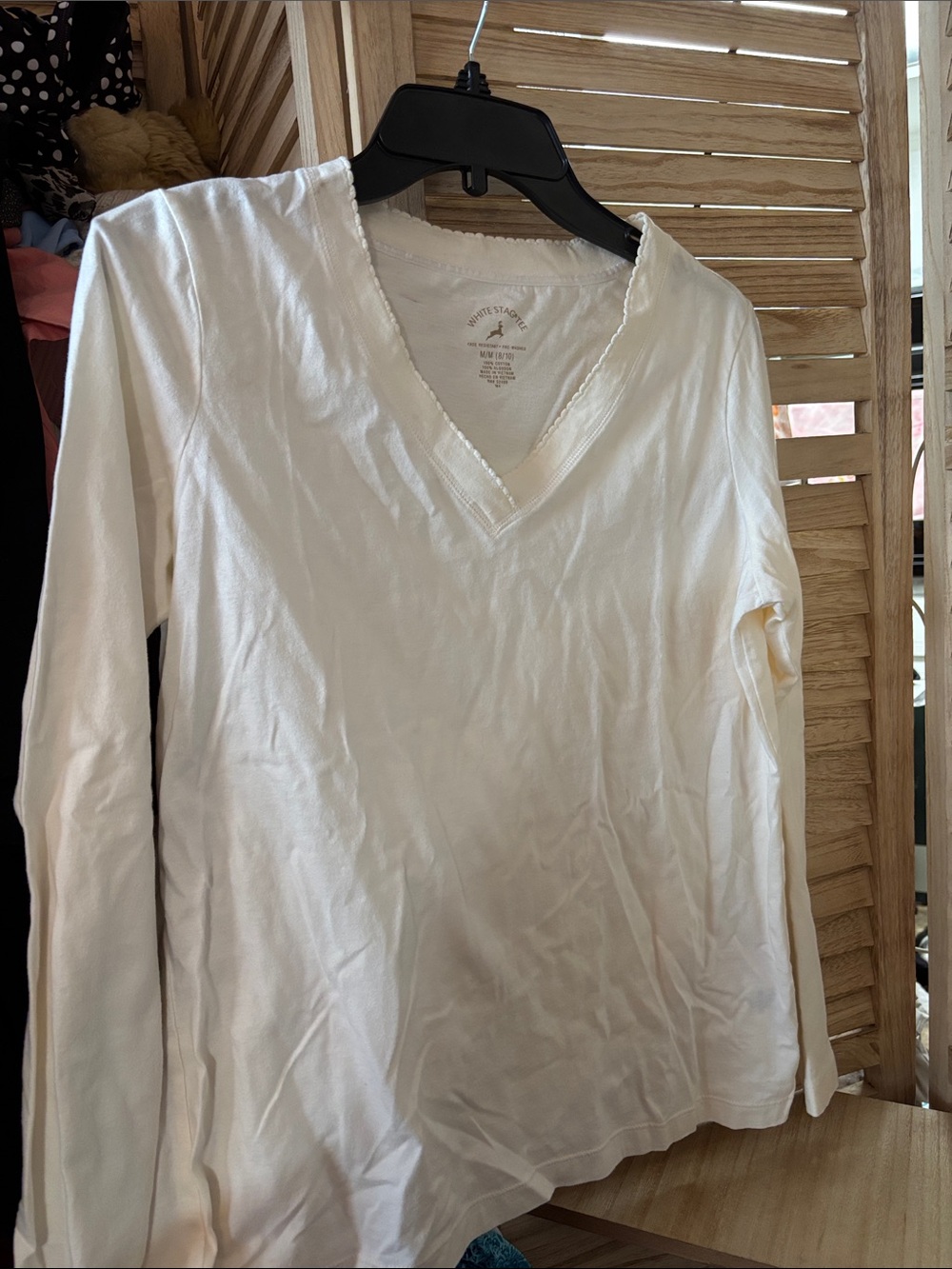 White Stag V-Neck Long Sleeve Top Medium
